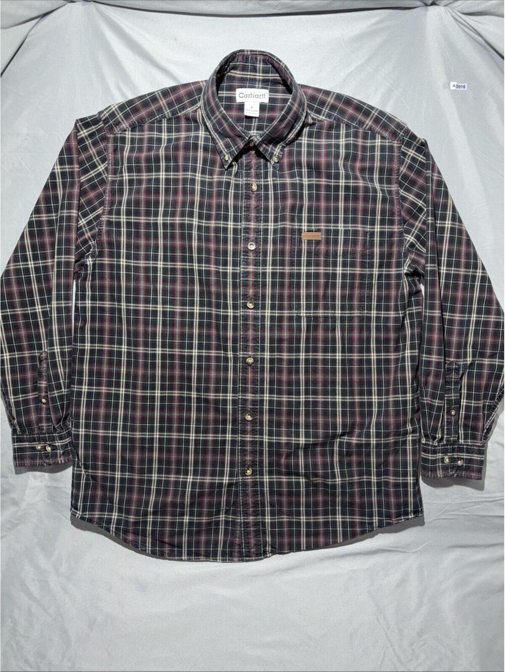 Carhartt Button Up Long Sleeve Shirt Mens Large Multicolor Plaid Workwear